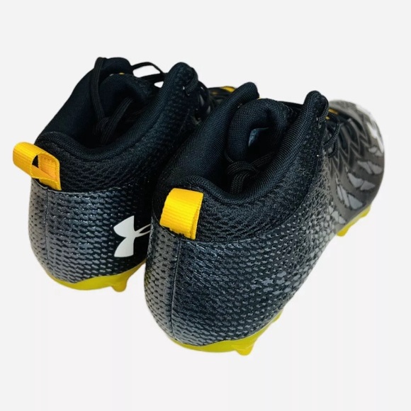 Under Armour Spotlight UA Football Cleats Black/Yellow 3023963-009 Mens Size 13 - Picture 4 of 10